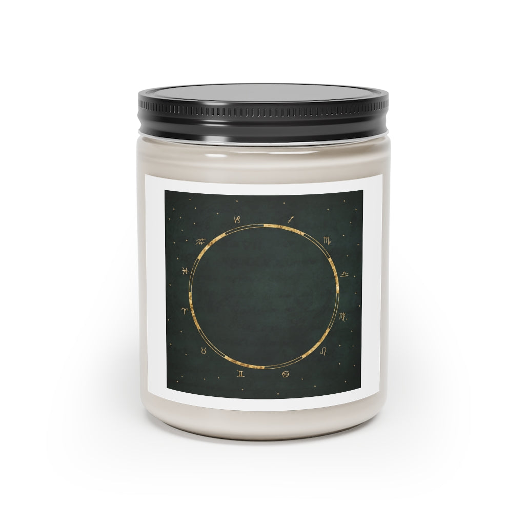 Dark Green Astrology Vegan Soy Coconut Wax Scented Candle, 9oz