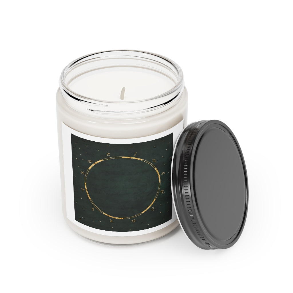 Dark Green Astrology Vegan Soy Coconut Wax Scented Candle, 9oz