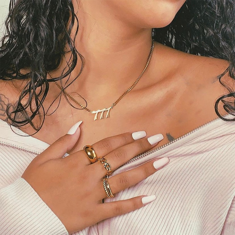 Angel Number Stainless Steel Necklace