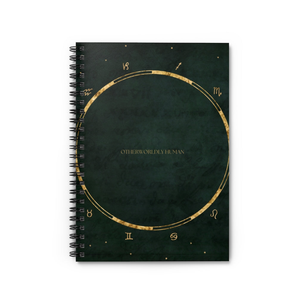 Green Zodiac Otherworldly Human Spiral Notebook